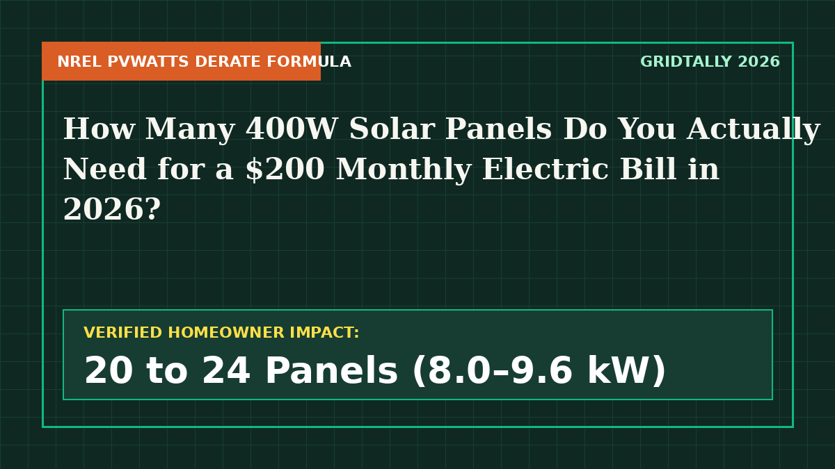 How Many 400W Solar Panels Do You Need for a $200 Electric Bill in 2026? (State-by-State Chart)