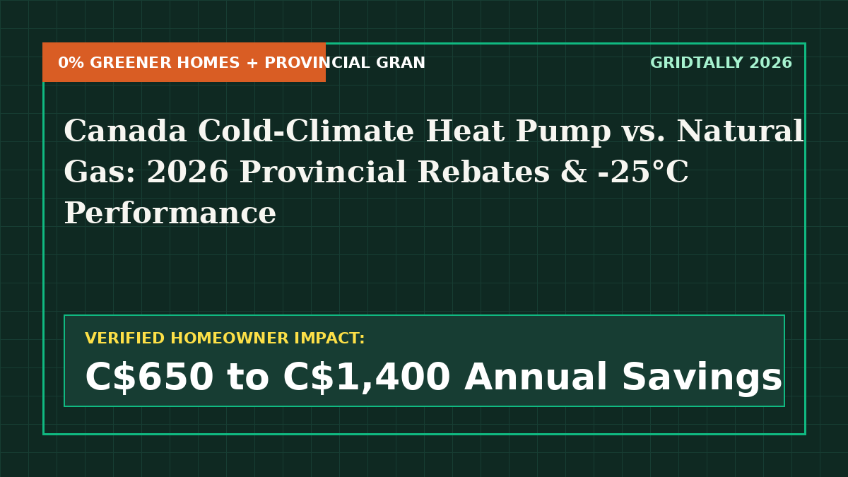 Canada Cold-Climate Heat Pump vs. Natural Gas Calculator: 2026 Provincial Rebates & Carbon Charge Math